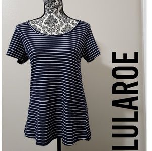 Lularoe Perfect T Navy and White stripes